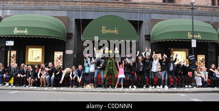 The worlds longest sofa is presented at Harrods as part of their their Design Icons Season London,England- 05.05.08 Stock Photo