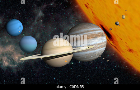 Solsystem Solar System Planets and Moons, Artwork Stock Photo - Alamy