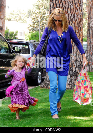 Heidi Klum and her daughter Leni going to a birthday party. Today is ...