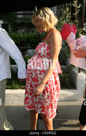 Heavily pregnant, Tori Spelling at a TV show Baby Shower Los Angeles, California - 04.05.08 Stock Photo