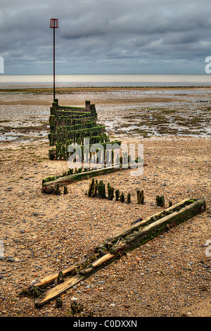 Groyne, Heacham, North Norfolk UK Stock Photo