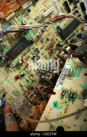 A collection of old circuit boards Stock Photo