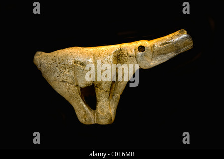 Mommoth spear thrower 11000 BC Montastruc Penne Tarn France Ice Age Tools stone age France French Stock Photo