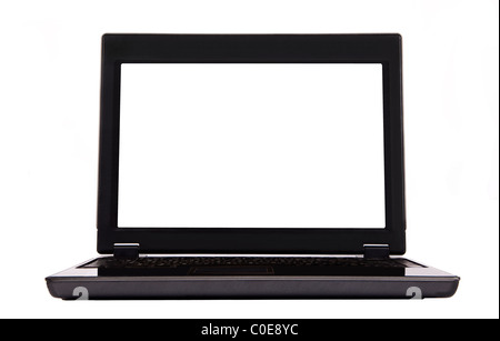 black and gray laptop computer isolated on white background Stock Photo