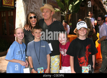 Amanda Pays & Corbin Bernsen and family The Simpsons ride opens at Universal Studios Hollywood Los Angeles, California - Stock Photo