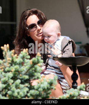 Alena Seredova, czech model and girlfriend of Italian goalkeeper Gianluigi Buffon, with their son Louise Thomas Prague, Czech Stock Photo