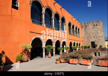 Terrace of Palacio de Cortes in Cuernavaca, Morelos State, Mexico Stock Photo