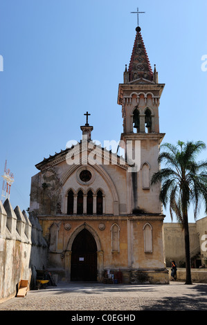 Facade of El Carmen Chapel within the cathedral grounds in Cuernavaca, Morelos State, Mexico Stock Photo