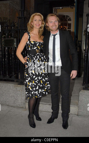 Ronan Keating and Yvonne Keating arrive at Shanahans on the Green restaurant to celebrate their 10th wedding anniversary Stock Photo