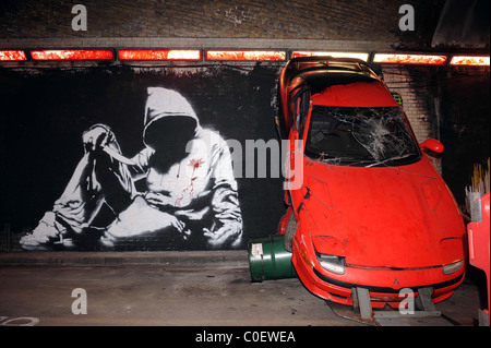 Cans Festival A tunnel in south London has been transformed into an exhibition space by stencil graffiti artist Banksy. A Stock Photo