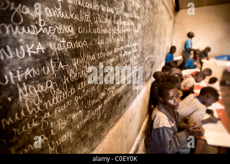 A one room school house in Rugerero Rwanda. Stock Photo