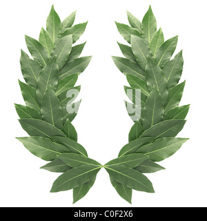 Laurel wreath isolated on white Stock Photo