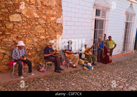 Street Musicions in Trinidad, Cuba Stock Photo