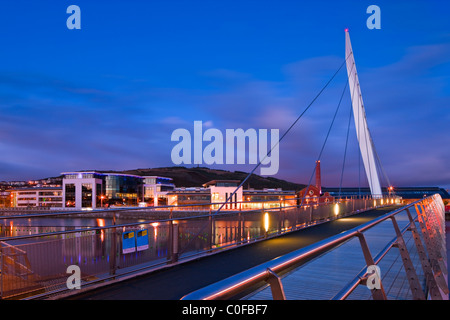 SA1 development Swansea Marina Swansea Wales at twilight Stock Photo