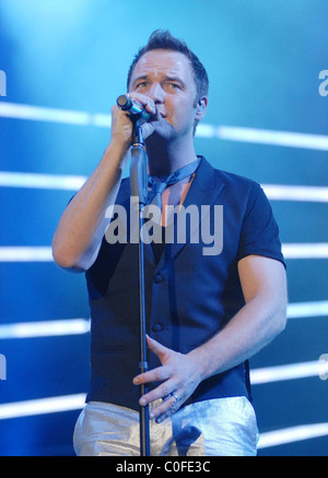 Stephen Gately Boyzone perform during the opening night of their comeback tour at the Odyssey arena Belfast, Ireland - 25.05.08 Stock Photo