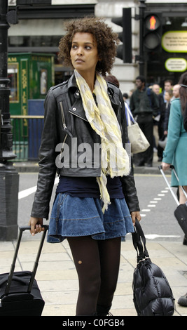 Liya Kebede at a photoshoot for Estee Lauder at Piccadilly Circus Circus London, England. - 28.05.2008 Stock Photo