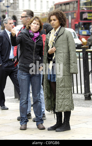 Liya Kebede at a photoshoot for Estee Lauder at Piccadilly Circus Circus London, England. - 28.05.2008 Stock Photo