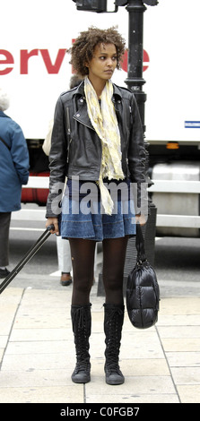 Liya Kebede at a photoshoot for Estee Lauder at Piccadilly Circus Circus London, England. - 28.05.2008 Stock Photo