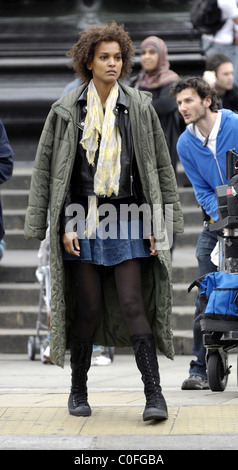 Liya Kebede at a photoshoot for Estee Lauder at Piccadilly Circus Circus London, England. - 28.05.2008 Stock Photo