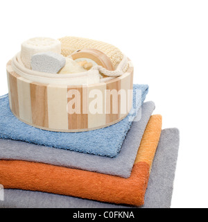 Sauna set isolated on white Stock Photo