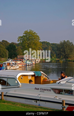 A restful evening on The Norfolk Broads at Coltishall on the River Bure, Norfolk, England Stock Photo