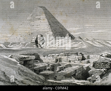 Egypt. Pyramids and Sphinx. Engraving, 1879 Stock Photo: 209606313 - Alamy