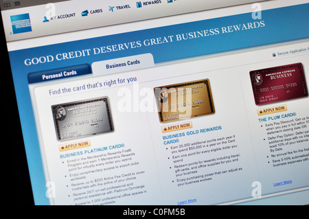 American Express website Stock Photo