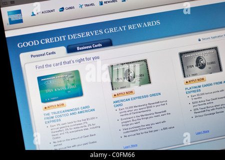 American Express website Stock Photo