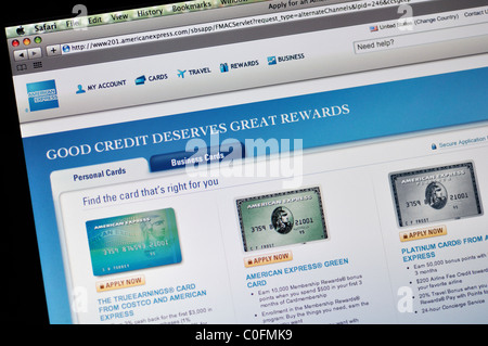 American Express website Stock Photo