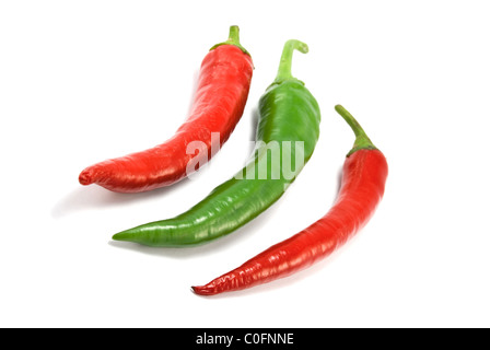 three peppers isolated on a white background Stock Photo