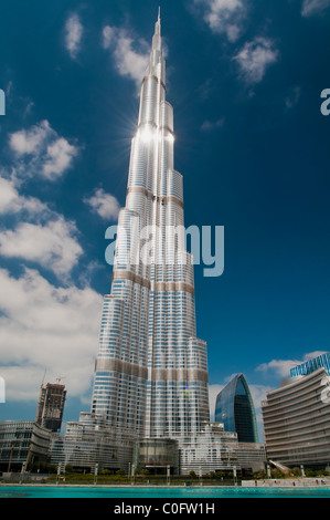 Burj Khalifa, the tallest skyscraper in the world, with Business Bay, Dubai, United Arab Emirates Stock Photo