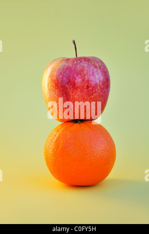 Apples and oranges comparison concept Stock Photo