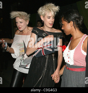 Agyness Deyn leaves a Soho bar with Remi Nicole and her sister London, England - 10.06.08 Will Alexander/ Stock Photo