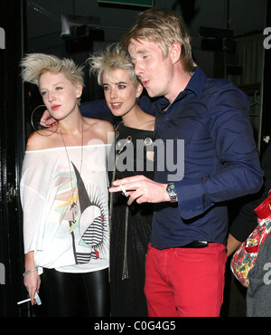 Agyness Deyn leaves a Soho bar with her sister and brother London, England - 10.06.08 Will Alexander/ Stock Photo