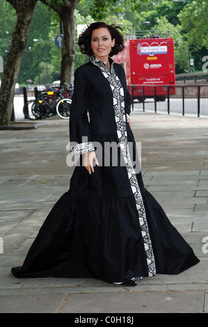 Linzi Stoppard models the world's most expensive abaya. The diamond-encrusted Islamic dress, designed by couture designer Stock Photo