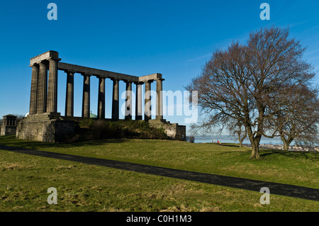 dh Parthenon memorial CALTON HILL EDINBURGH SCOTLAND National monument Napoleonic war unfinished monument Athens of the north historic winter uk folly Stock Photo