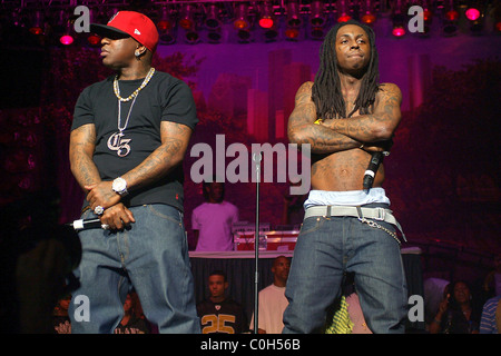 Lil Wayne and Birdman from Cash Money Millionaire performing at the 2008 South Florida summer fest at the Broward County Bank Stock Photo