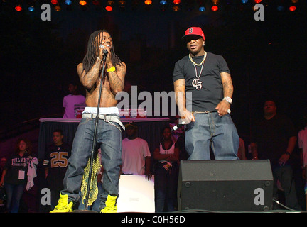 Lil Wayne and Birdman from Cash Money Millionaire performing at the 2008 South Florida summer fest at the Broward County Bank Stock Photo