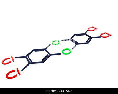 Dioxin , 2,3,7,8-Tetrachlordibenzo-p-dioxin Stock Photo