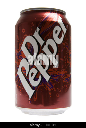 Can of Dr Pepper on a white background, The drink was created in the ...