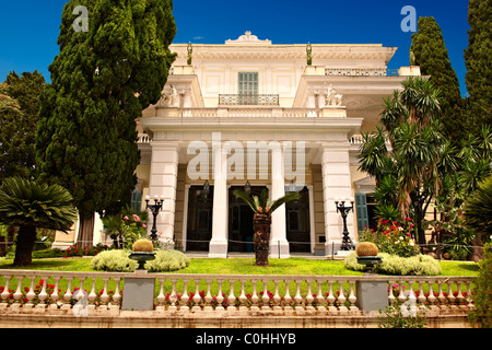 Achilleion Palace built by Empress Elisabeth of Austria , Corfu Island Greece Stock Photo