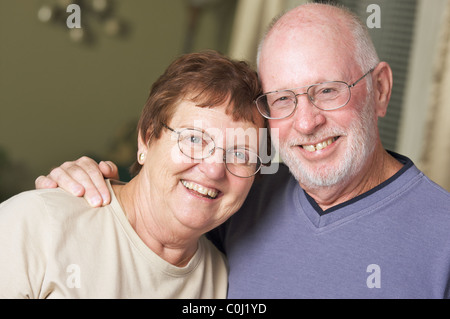 Smiling Happy Senior Adult Couple Portrait Stock Photo