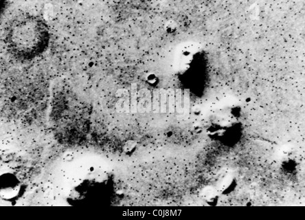 'Face on Mars' 1.5km Long Mars Cydonia Region taken by Viking Orbiter 1 25th July 1976 Stock Photo