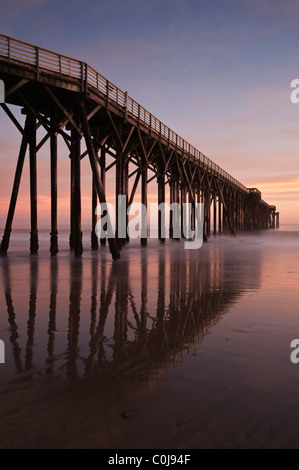 San Simeon Pier, William Randolph Hearst Memorial Beach, California Stock Photo