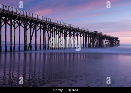 San Simeon Pier, William Randolph Hearst Memorial Beach, California Stock Photo
