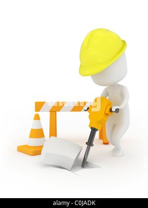 Illustration of construction worker using jackhammer Stock Photo - Alamy