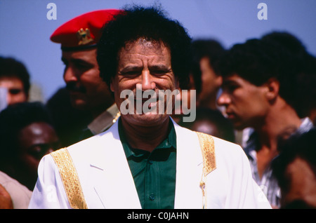 Libyan President Muammar Gaddhafi during the celebrations marking his 20th anniversary in power. Stock Photo