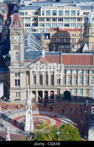 Aerial view of the Council House in Chamberlain Square, Birmingham City centre, West Midlands, Stock Photo