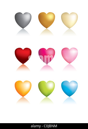 set of heart icons Stock Photo - Alamy