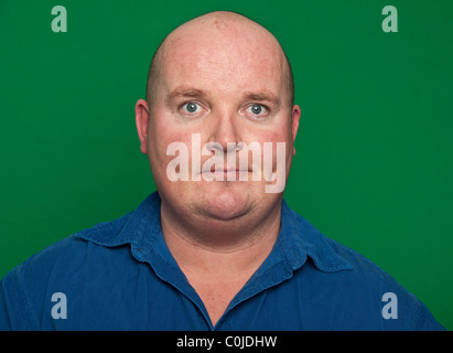 photo close up picture portrait of an overweight male Stock Photo